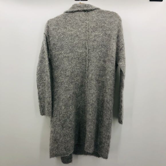 POETRY ALPACA Blend Long Zip Front Cardigan Women’s 4/6 Sweater Gray So Soft - Picture 9 of 9